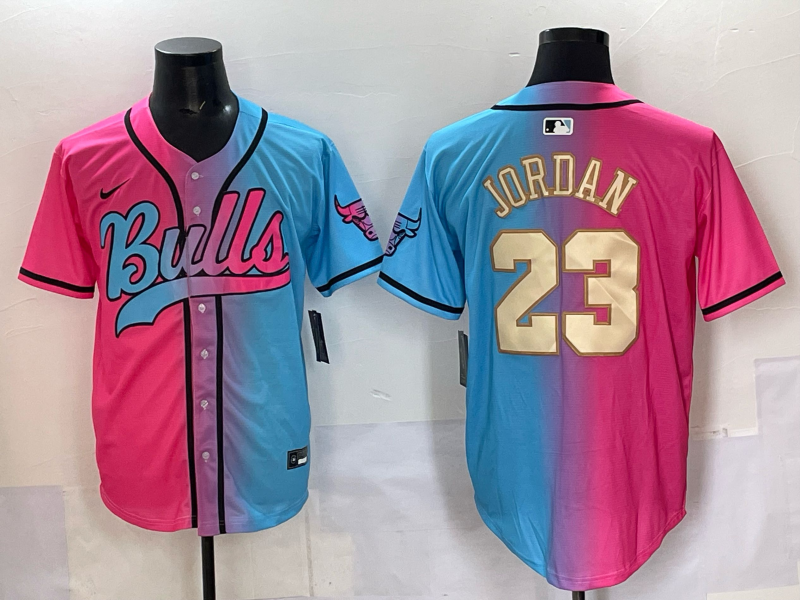 Men Chicago Bulls Nike #23 Jordan Blue pink NBA 2025 Jersey style 013